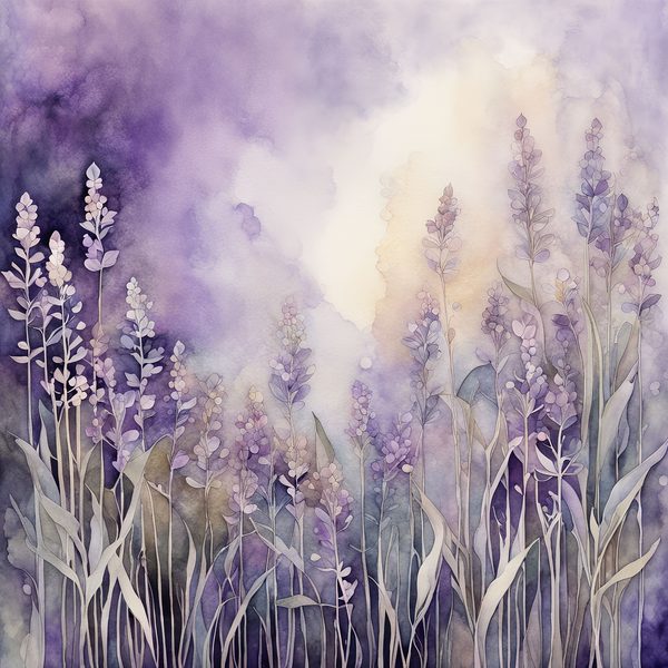 Lavender Watercolor Digital Paper: Abstract Floral Art (10 JPGs) — image 10