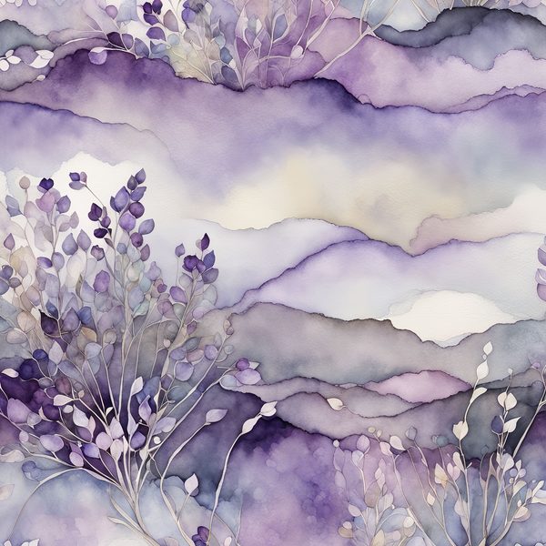 Lavender Watercolor Digital Paper: Abstract Floral Art (10 JPGs) — image 11