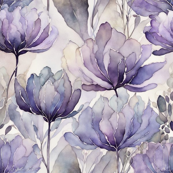 Lavender Watercolor Digital Paper: Abstract Floral Art (10 JPGs) — image 13