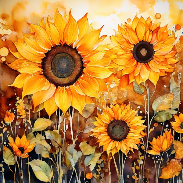 Sunflower Ombre Digital Paper Set: Burgundy Sunset Art (10 JPGs) — image 12
