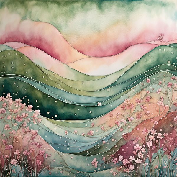 Waterlily Digital Paper Set: Rose & Sage Watercolor Backgrounds (10 JPGs) — image 4