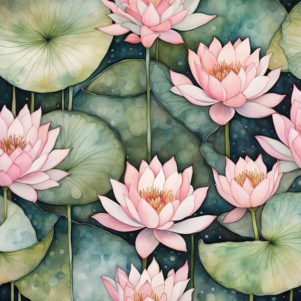 Waterlily Digital Paper Set: Rose & Sage Watercolor Backgrounds (10 JPGs) — image 5