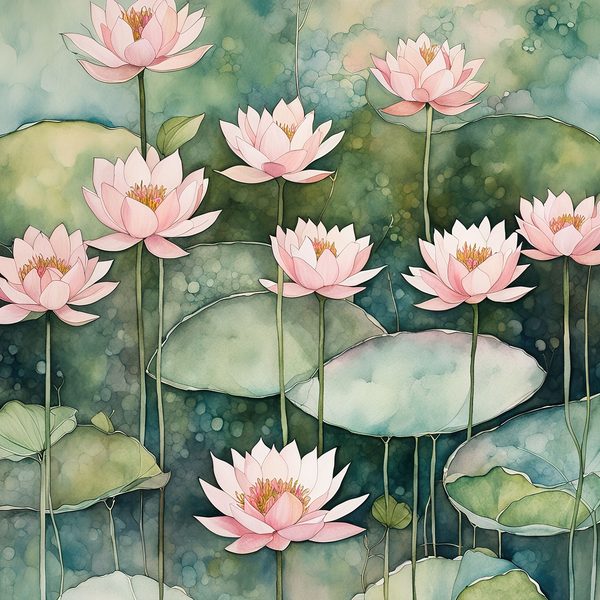 Waterlily Digital Paper Set: Rose & Sage Watercolor Backgrounds (10 JPGs) — image 6