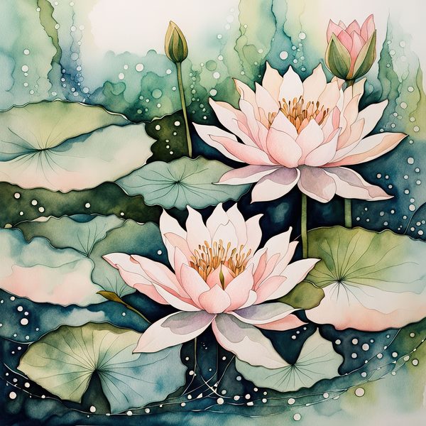 Waterlily Digital Paper Set: Rose & Sage Watercolor Backgrounds (10 JPGs) — image 9