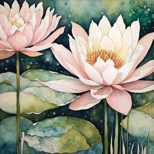Waterlily Digital Paper Set: Rose & Sage Watercolor Backgrounds (10 JPGs) — image 10