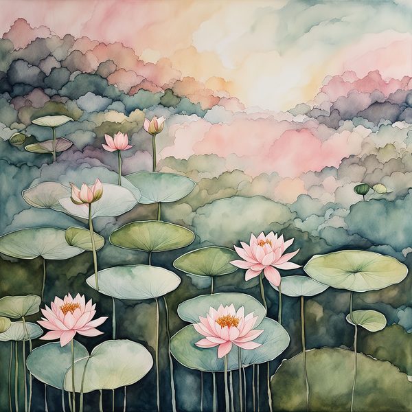 Waterlily Digital Paper Set: Rose & Sage Watercolor Backgrounds (10 JPGs) — image 11