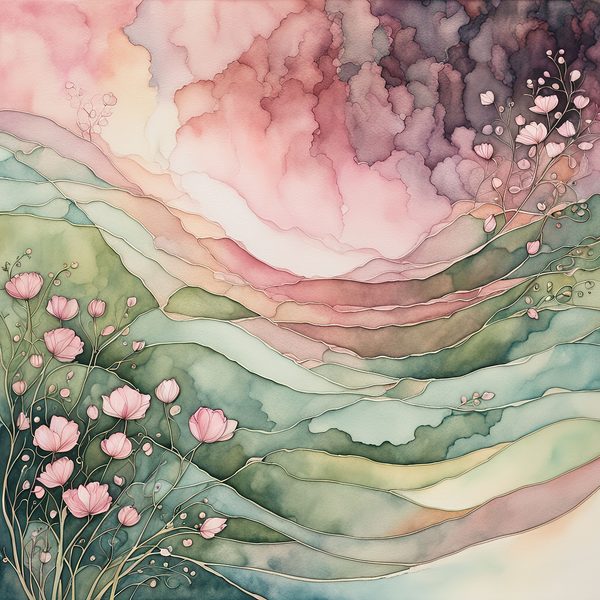 Waterlily Digital Paper Set: Rose & Sage Watercolor Backgrounds (10 JPGs) — image 13