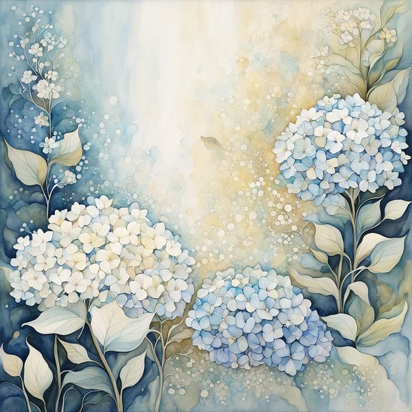 Watercolor Hydrangea Digital Paper Set: Baby Blue Floral Art (10 JPGs, Commercial Use) — image 4
