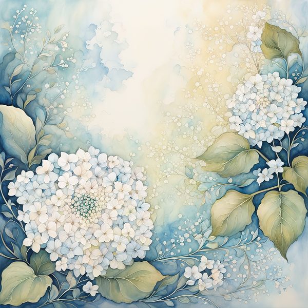 Watercolor Hydrangea Digital Paper Set: Baby Blue Floral Art (10 JPGs, Commercial Use) — image 5
