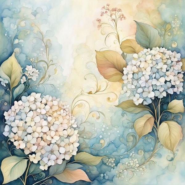 Watercolor Hydrangea Digital Paper Set: Baby Blue Floral Art (10 JPGs, Commercial Use) — image 6