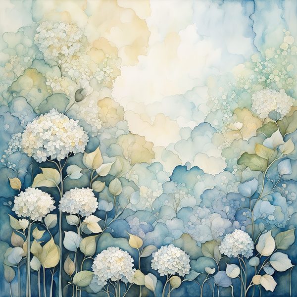 Watercolor Hydrangea Digital Paper Set: Baby Blue Floral Art (10 JPGs, Commercial Use) — image 7