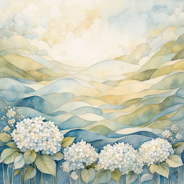 Watercolor Hydrangea Digital Paper Set: Baby Blue Floral Art (10 JPGs, Commercial Use) — image 9