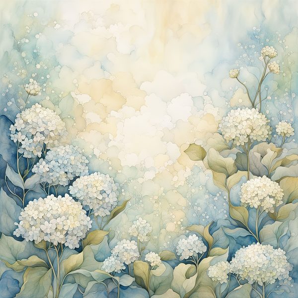 Watercolor Hydrangea Digital Paper Set: Baby Blue Floral Art (10 JPGs, Commercial Use) — image 10