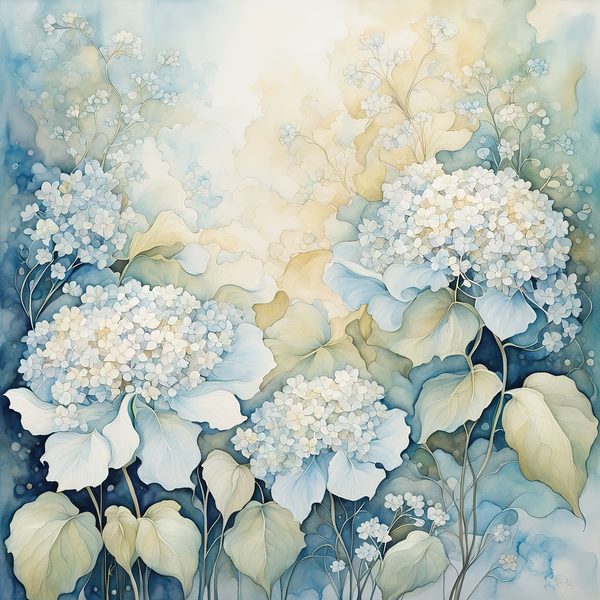 Watercolor Hydrangea Digital Paper Set: Baby Blue Floral Art (10 JPGs, Commercial Use) — image 11