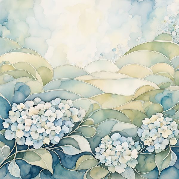 Watercolor Hydrangea Digital Paper Set: Baby Blue Floral Art (10 JPGs, Commercial Use) — image 13