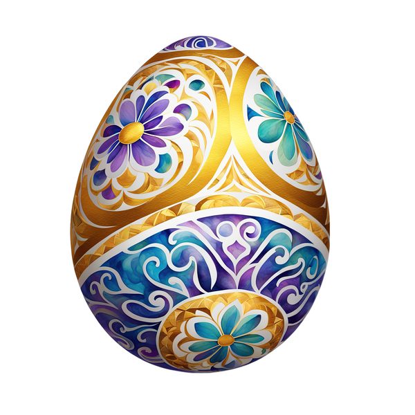 Colorful Watercolor Easter Egg Clipart PNG - Commercial Use — image 1