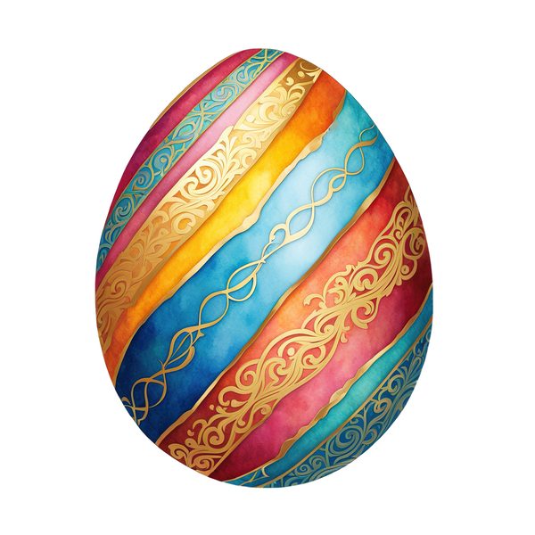 Colorful Watercolor Easter Egg Clipart PNG - Commercial Use — image 6