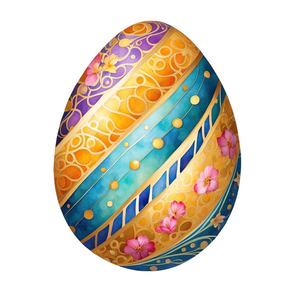 Colorful Watercolor Easter Egg Clipart PNG - Commercial Use — image 8
