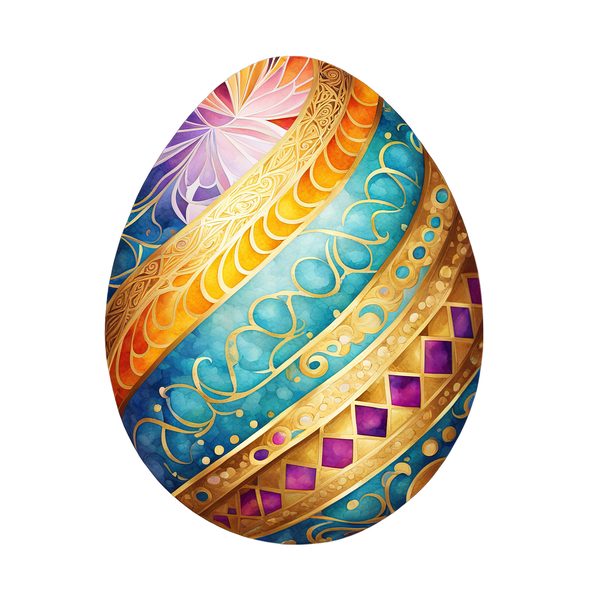 Colorful Watercolor Easter Egg Clipart PNG - Commercial Use — image 10