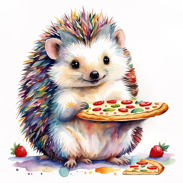 Watercolor Hedgehog Chef Clipart: Whimsical Kitchen Art (PNG & JPG) — image 5