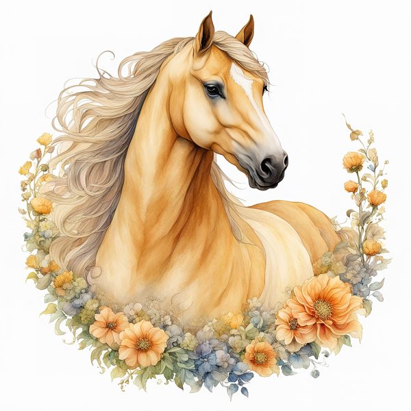 Palomino Horse Watercolor Clipart: Boho Equestrian Art (JPG, PNG) — image 5