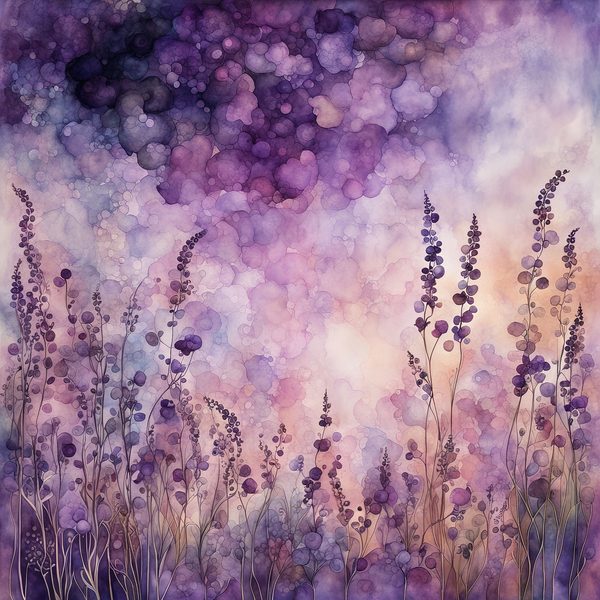 Mauve Floral Watercolor Backgrounds: Abstract Purple Art (10 JPGs) (Digital Download) — image 8