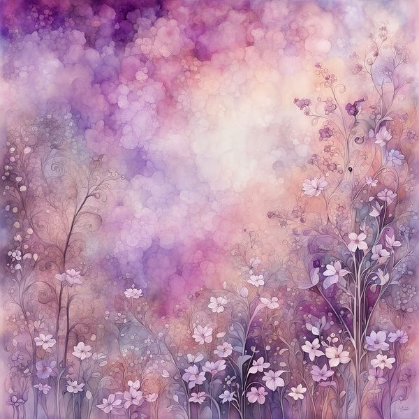 Mauve Floral Watercolor Backgrounds: Abstract Purple Art (10 JPGs) (Digital Download) — image 10
