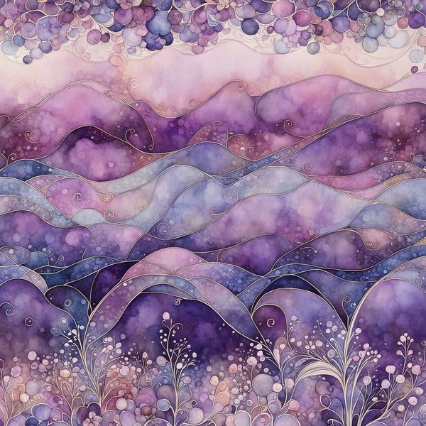 Mauve Floral Watercolor Backgrounds: Abstract Purple Art (10 JPGs) (Digital Download) — image 12