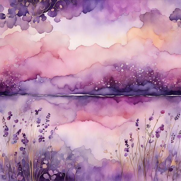 Mauve Floral Watercolor Backgrounds: Abstract Purple Art (10 JPGs) (Digital Download) — image 14