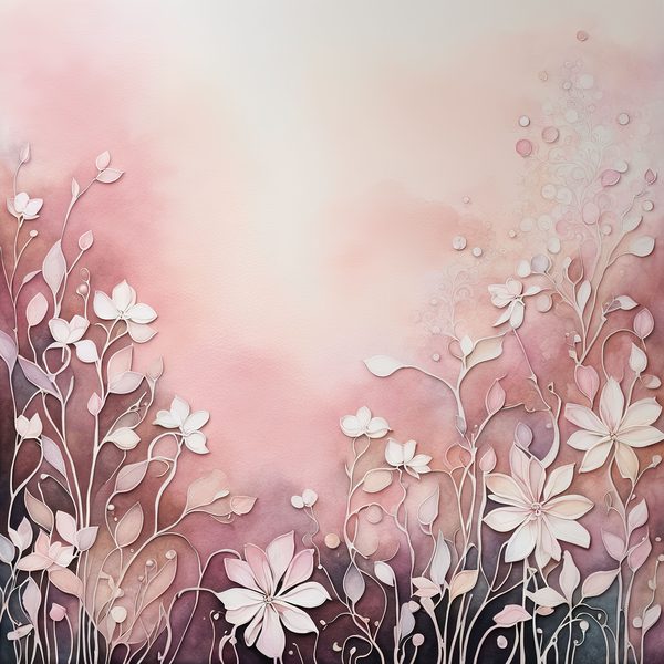 Bohemian Blush Floral Watercolor Paper Set (10 JPGs) Commercial Use — image 1