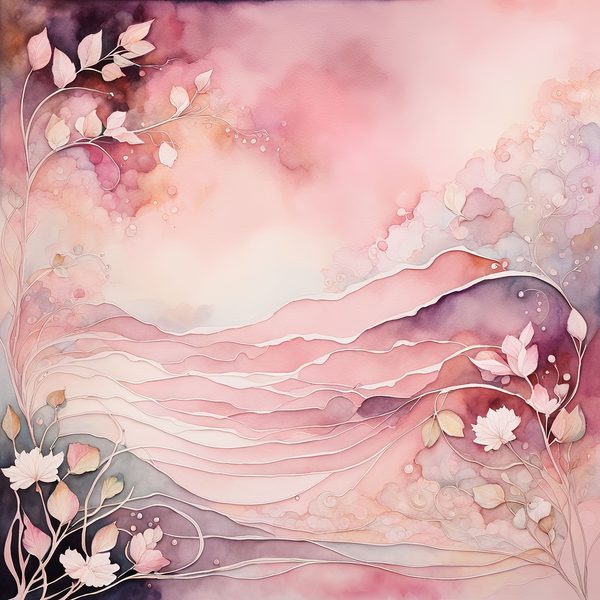 Bohemian Blush Floral Watercolor Paper Set (10 JPGs) Commercial Use — image 2