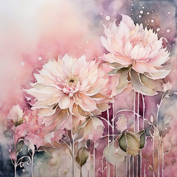 Bohemian Blush Floral Watercolor Paper Set (10 JPGs) Commercial Use — image 3