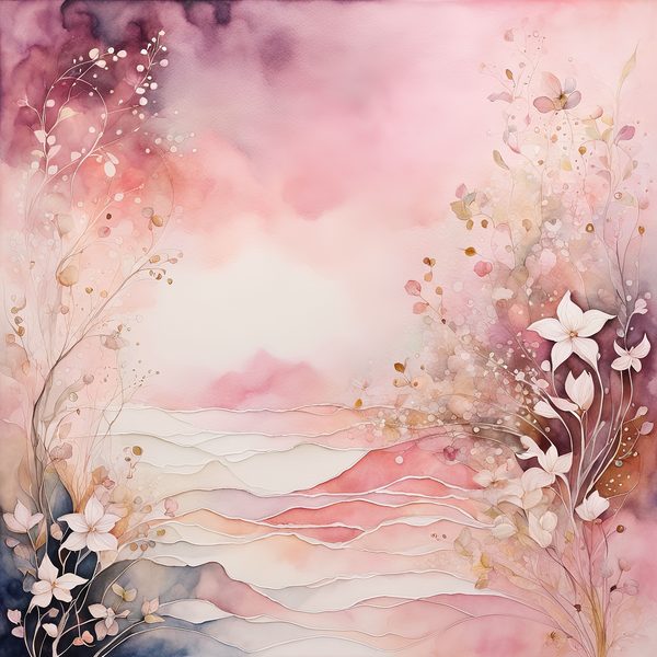 Bohemian Blush Floral Watercolor Paper Set (10 JPGs) Commercial Use — image 6