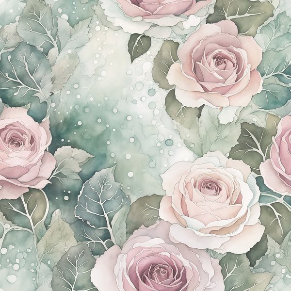 Watercolor Roses Digital Paper: Soft Sage & Dusty Rose (JPGs) — image 11