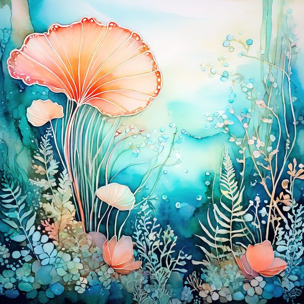 Aquamarine Coral Digital Paper: Underwater Landscape Art (10 JPGs) — image 6