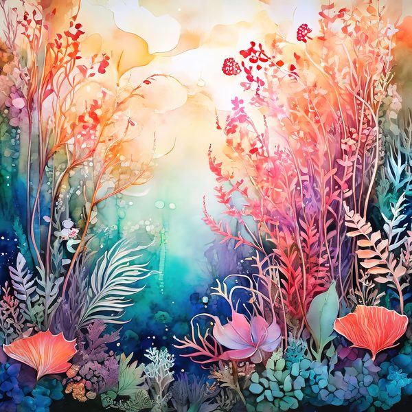 Aquamarine Coral Digital Paper: Underwater Landscape Art (10 JPGs) — image 8