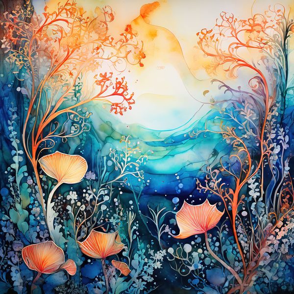 Aquamarine Coral Digital Paper: Underwater Landscape Art (10 JPGs) — image 11