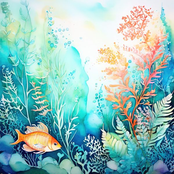Aquamarine Coral Digital Paper: Underwater Landscape Art (10 JPGs) — image 12