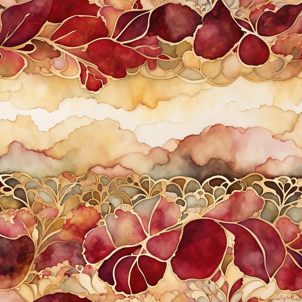 Crimson Floral Digital Paper Set: Gold Foil Boho Art (10 JPGs) — image 5