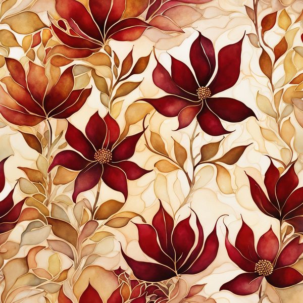 Crimson Floral Digital Paper Set: Gold Foil Boho Art (10 JPGs) — image 6