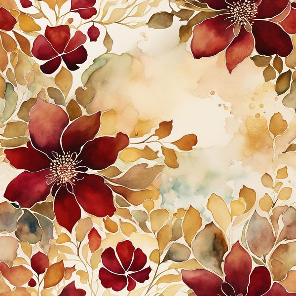 Crimson Floral Digital Paper Set: Gold Foil Boho Art (10 JPGs) — image 7