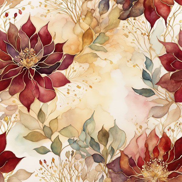 Crimson Floral Digital Paper Set: Gold Foil Boho Art (10 JPGs) — image 12