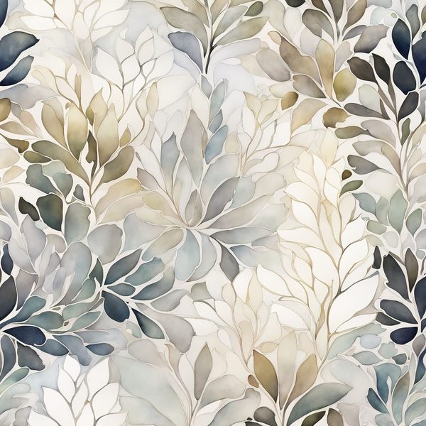 Watercolor Abstract Floral Digital Paper Set: Soft Grey & Cream (JPGs) — image 1
