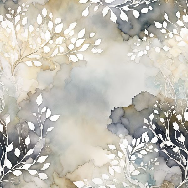 Watercolor Abstract Floral Digital Paper Set: Soft Grey & Cream (JPGs) — image 3