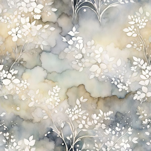 Watercolor Abstract Floral Digital Paper Set: Soft Grey & Cream (JPGs) — image 5
