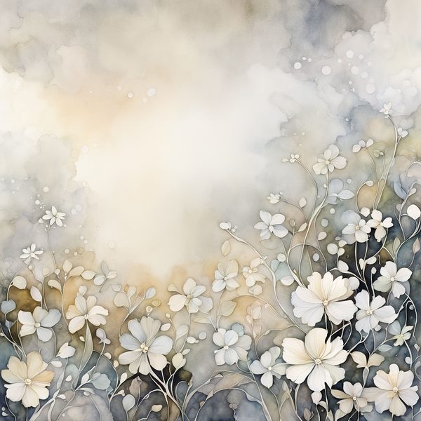 Watercolor Abstract Floral Digital Paper Set: Soft Grey & Cream (JPGs) — image 6