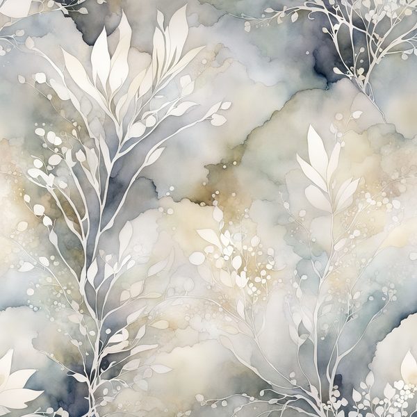 Watercolor Abstract Floral Digital Paper Set: Soft Grey & Cream (JPGs) — image 7