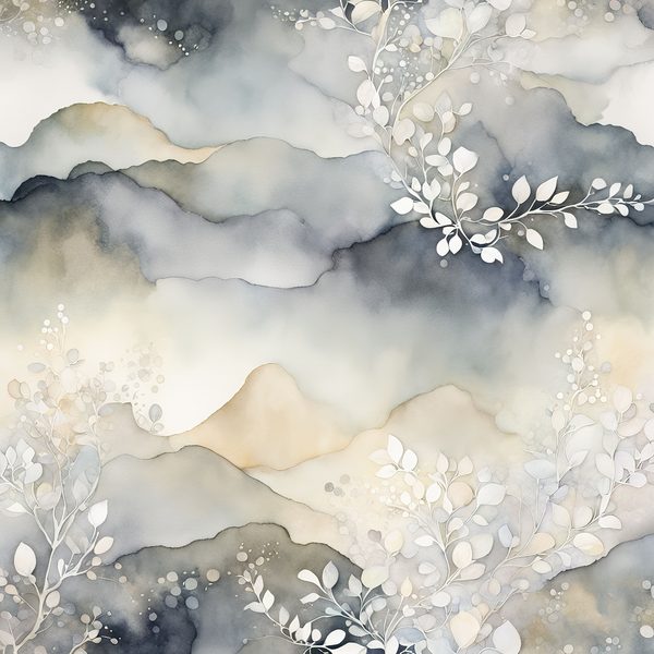 Watercolor Abstract Floral Digital Paper Set: Soft Grey & Cream (JPGs) — image 10
