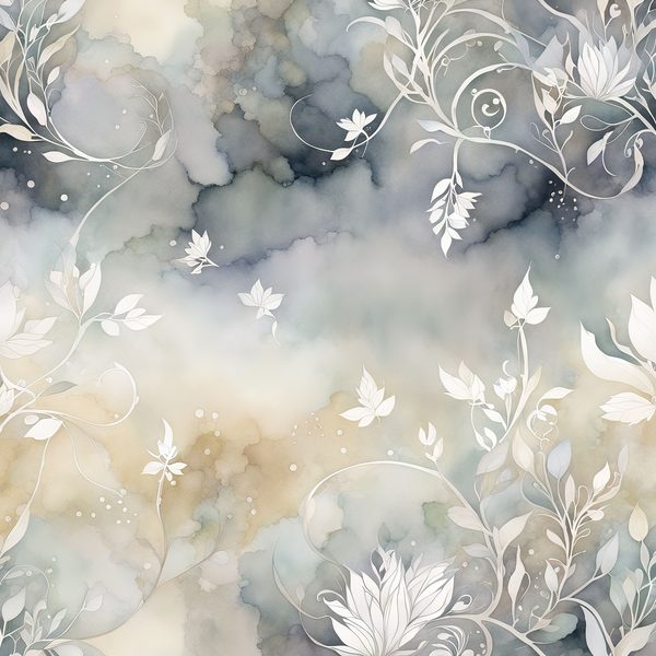 Watercolor Abstract Floral Digital Paper Set: Soft Grey & Cream (JPGs) — image 12