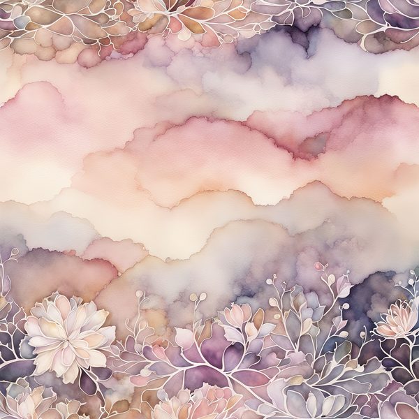 Blush Floral Watercolor Paper: Creamy Beige Art Backgrounds (10 JPGs) — image 1